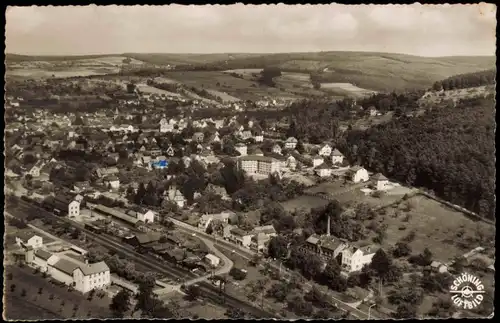 Ansichtskarte Bad König Luftbild Luftaufnahme Ort im Odenwald 1960