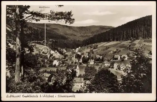 Enzklösterle Panorama-Ansicht mit Erholungsheim Pension Waldfrieden 1952
