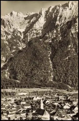 Ansichtskarte Mittenwald Panorama-Ansicht mit Karwendel Berge 1960
