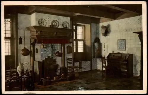 Postcard Chicago Dutch-Frisian Room The Art Institute of Chicago 1938