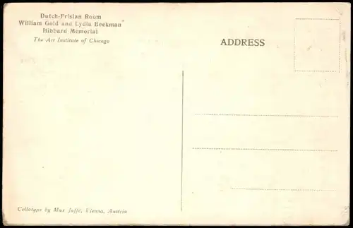 Postcard Chicago Dutch-Frisian Room The Art Institute of Chicago 1938