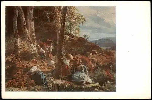 Künstlerkarte: Gemälde / Kunstwerke Waldmüller Motiv aus dem Wienerwald 1916