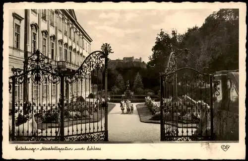 Ansichtskarte Salzburg Mirabellengarten und Schloss 1939