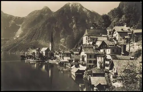 Ansichtskarte Hallstatt Stadtpartie am See 1929