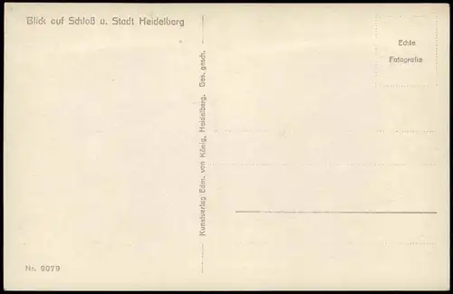 Ansichtskarte Heidelberg Blick auf Schloß u. Stadt Heidelberg 1930