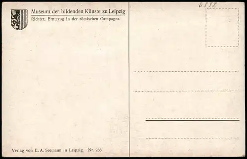 Ansichtskarte Leipzig Richter, Erntezug in der römischen Campagna 1914