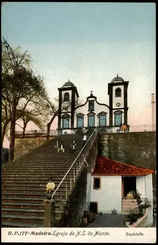 Postcard Funchal Madeira.Egreja de N. S. do Monte. Registado. 1911