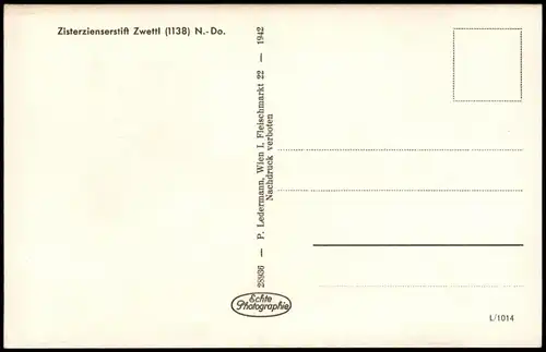 Ansichtskarte Zwettl Niederösterreich Zisterzienserstift 1942