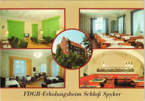 Glowe FDGB-Erholungsheim Schloß Spyker - Klubraum,  Café, Gaststätte 1983