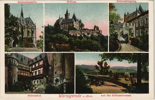 Ansichtskarte Wernigerode Schloßkapelle, Schloßhof, Kanone 1913