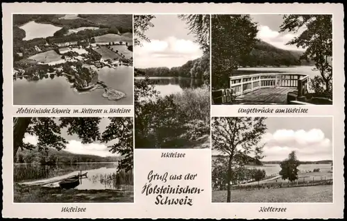 Ansichtskarte Plön Holsteinische Schweiz Mehrbild-AK mit See-Ansichten 1960