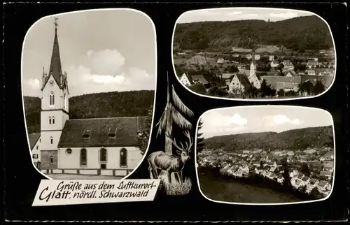 .Baden-Württemberg Mehrbildkarte von GLATT Schwarzwald (Mittelgebirge) 1966