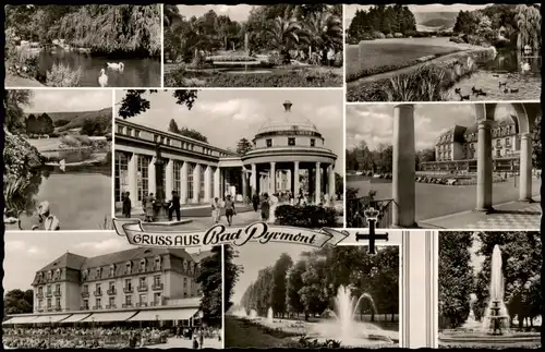 Ansichtskarte Bad Pyrmont Mehrbildkarte mit Foto-Ansichten Bad Pyrmont 1957