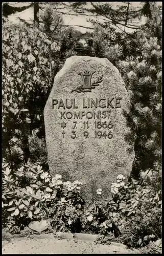 Hahnenklee-Bockswiese-Goslar Grabstein Grabstätte Komponisten Paul Lincke 1955