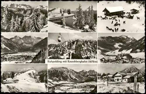 Ansichtskarte Ruhpolding Mehrbildkarte mit 9 Orts- und Umland-Ansichten 1960