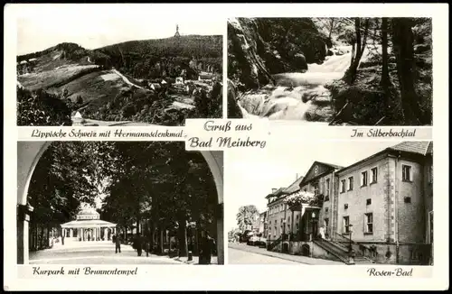 Horn-Bad Meinberg  Brunnen-Tempel, Rosen-Bad, Silberbachtal, Denkmal 1961