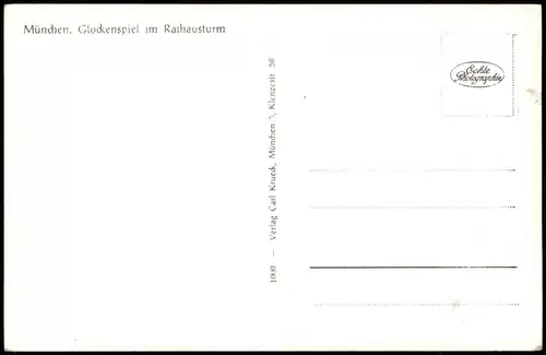Ansichtskarte München Glockenspiel im Rathausturm 1960