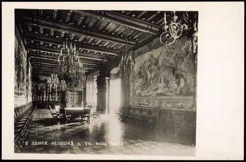 Postcard Böhmisch Krumau Český Krumlov Schloß/Zámek - Saal 1938