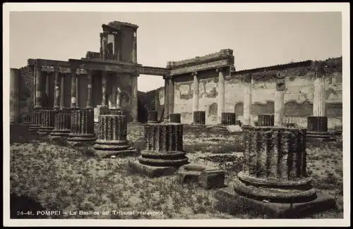 Cartoline Pompei La Basilica col Tribunal restaurato 1931
