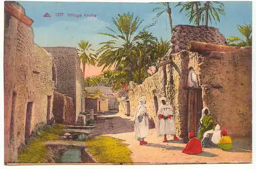 Postcard Biskra بسكرة Biskira Village Arabe/Algerien Dorf 1916