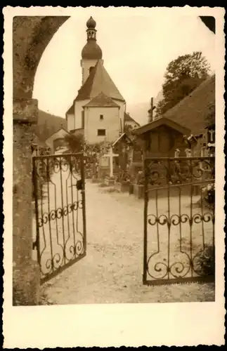 Ramsau Bayern Pfarrkirche St. Sebastian & Friedhof vom Tor aus 1928 Privatfoto