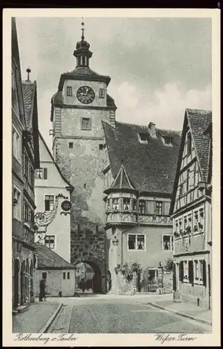 Ansichtskarte Rothenburg ob der Tauber Weißer Turm Ortsansicht 1930