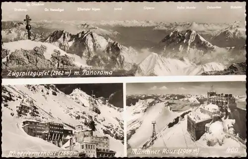 Grainau Zugspitze Wettersteingebirge Mehrbild-AK 3 Foto-Ansichten 1960