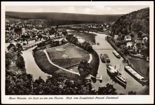 Hannoversch Münden Panorama Blick v. Dingelstedt-Pressel-Denkmal 1950