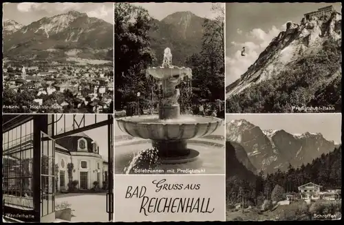 Bad Reichenhall Mehrbildkarte mit 5 Foto-Ansichten Ortsansichten 1957
