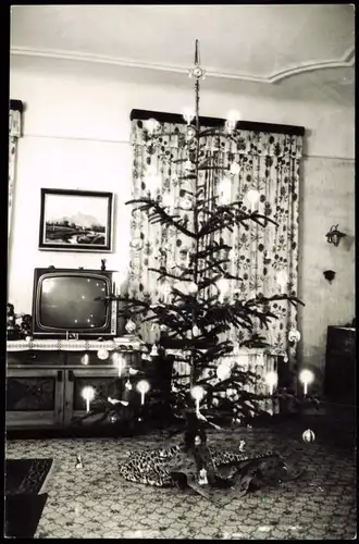 Weihnachten - Christmas, Weihnachtsbaum - Wohnstube 1955 Privatfoto Foto