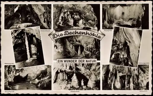 Grüne-Iserlohn Mehrbild-AK Dechenhöhle EIN WUNDER DER NATUR 1957