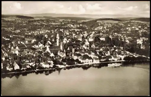 Überlingen Luftbild Flugzeugaufnahme Ortszentrum & Bodensee 1957