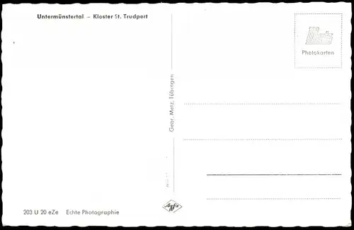 Münstertal/Schwarzwald Panorama Blick auf Untermünstertal Kloster St. Trudpert 1960