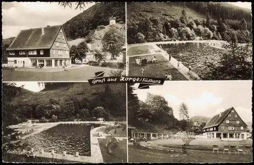 Ansichtskarte Zorge Mehrbildkarte u.a. Freibad, Südharz 1965