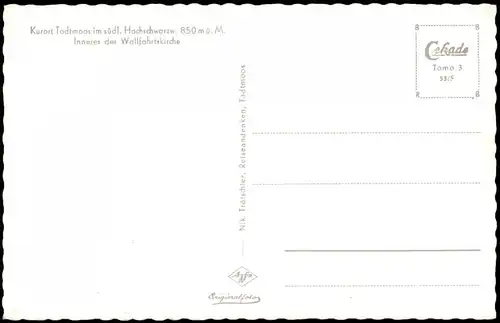 Ansichtskarte Todtmoos Inneres der Wallfahrtskirche 1960/1953