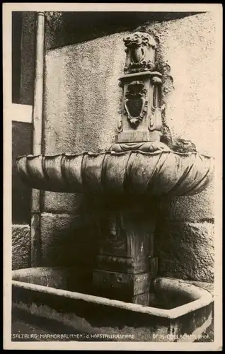 Ansichtskarte Salzburg MARMORBRUNNEN i.d. HOFSTALLKASERNE 1930