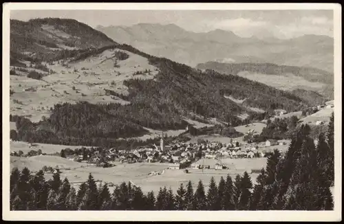 Oberstaufen Panorama Blick zu den Bergen des Bregenzer Waldes 1950