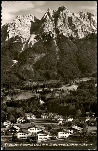 Ansichtskarte Grainau Umland-Ansicht mit Waxenstein 1961