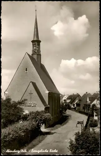 Ansichtskarte Abensberg Ortsansicht Partie Evangelische Kirche 1960