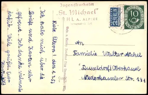 Bühl am Alpsee-Immenstadt (Allgäu)  Jugend-Kurheim St. Michael Echtfoto-AK 1953