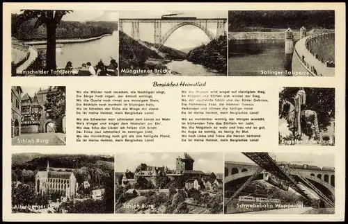 Liedkarte mit Text "Bergisches Heimatlied" Region  Burg (Mehrbild-AK)