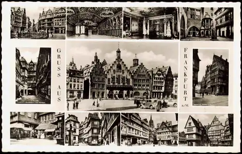 Frankfurt am Main Mehrbildkarte mit diversen Stadtteilansichten 1955