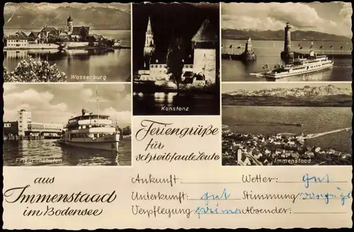 Immenstaad a. Bodensee Mehrbild-AK   Feriengrüsse für schreibfaule Leute 1960