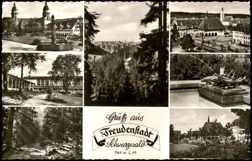 Ansichtskarte Freudenstadt Mehrbildkarte, Schwarzwald, 7 Foto-Ansichten 1960