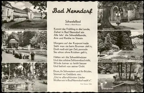 Bad Nenndorf Mehrbild-AK mit Ortsansichten u.d. Schwefellied Lied-Text 1960