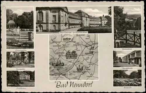 Bad Nenndorf Mehrbildkarte mit Umgebungskarte u. Stadtteilansichten 1960