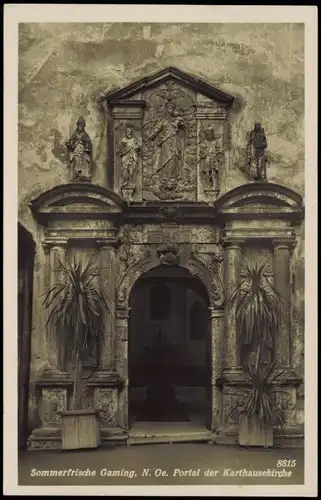 Ansichtskarte Gaming Portal der Karthausekirche 1932