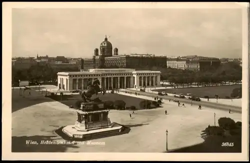 Ansichtskarte Wien Heldendenkmal mit Museum 1932