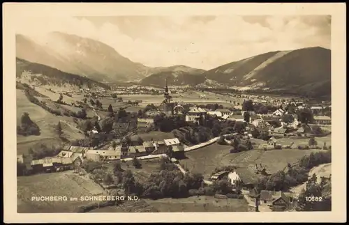 Ansichtskarte Puchberg am Schneeberg Blick über die Stadt 1929