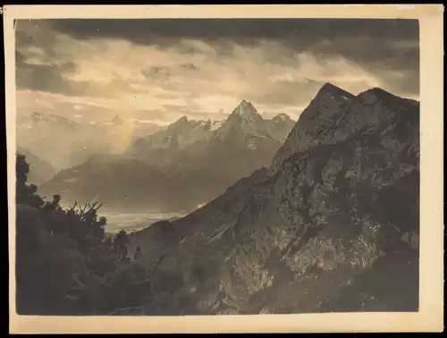 Foto  Alpen - Sonne, Stimmungsbild 1932 Privatfoto
